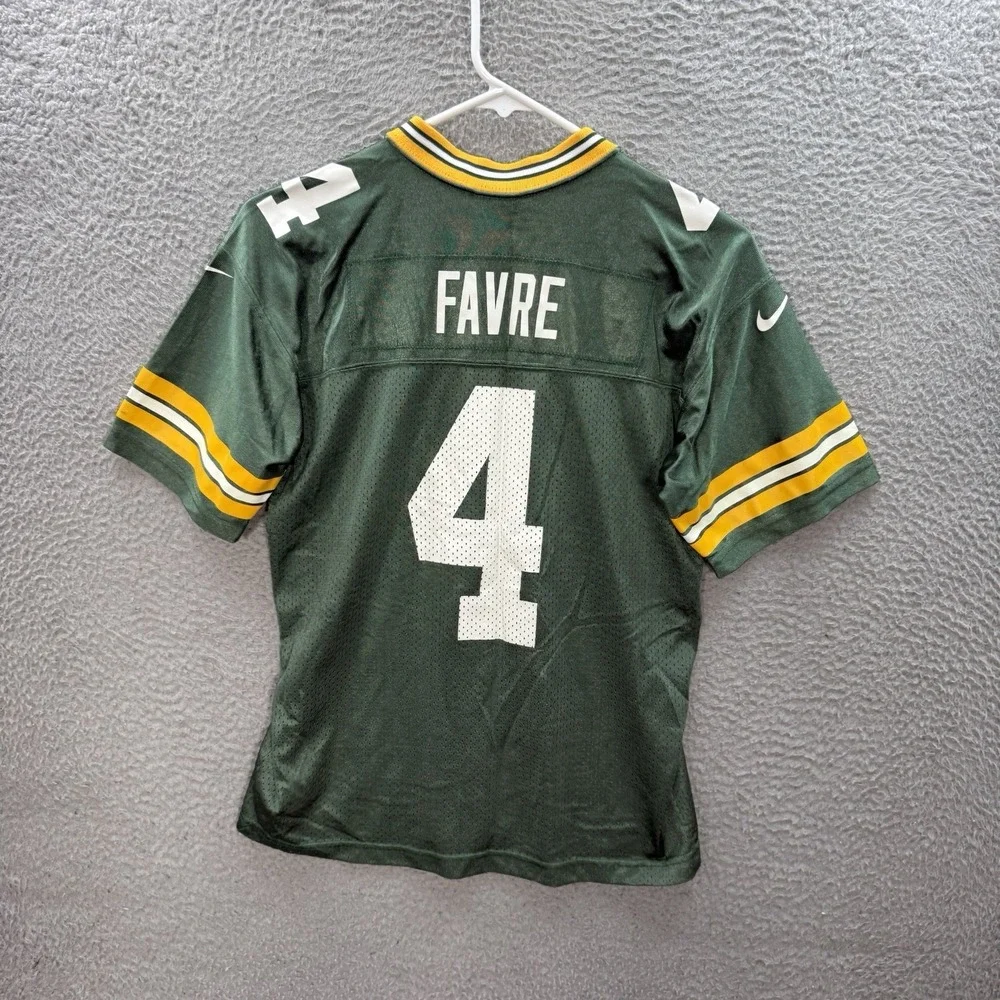 Vintage Green Bay Packers‎ Jersey Youth Medium Green Brett Favre #4 Nike 90s Y2K